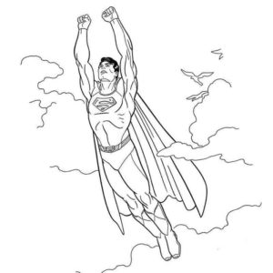супермен летает в облаках