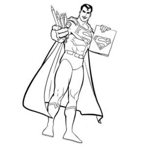 супермен с карандашами