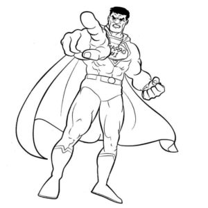супермен с указательным пальцем