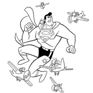 Супермен сбивает самолеты