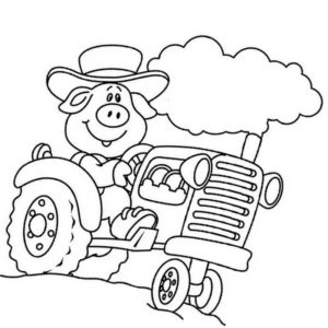Свинка на тракторе