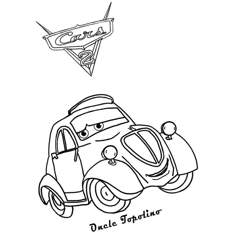 Тачки Lightning McQueen In City A4 Disney Coloring Page