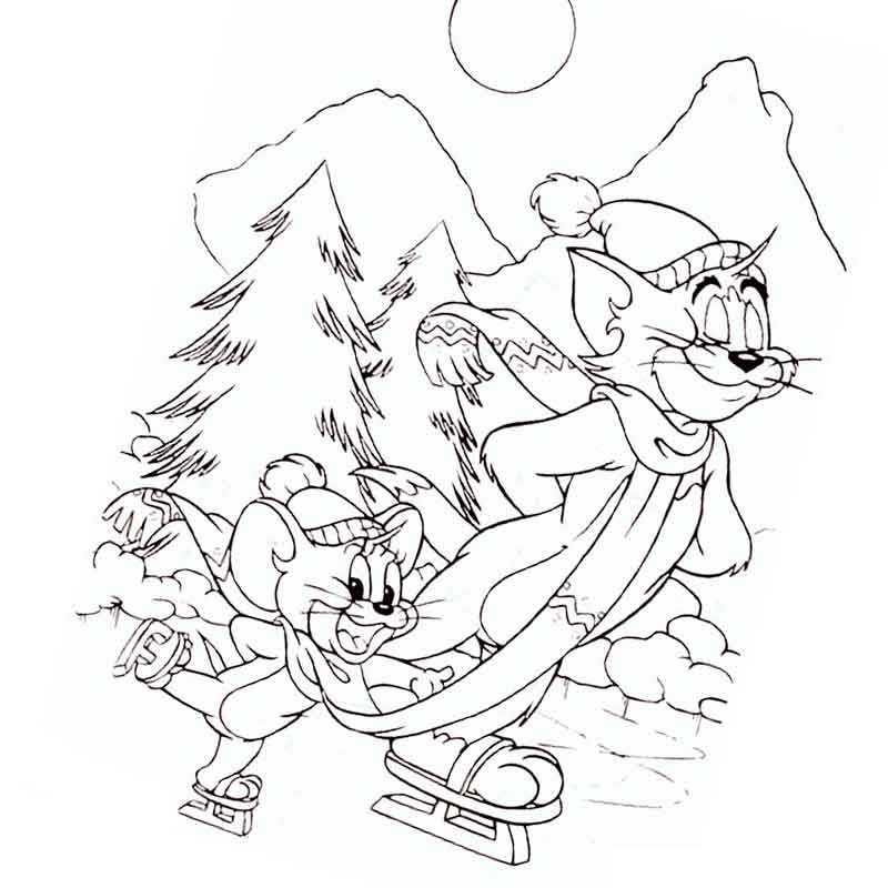 Том и Джерри катаются на коньках