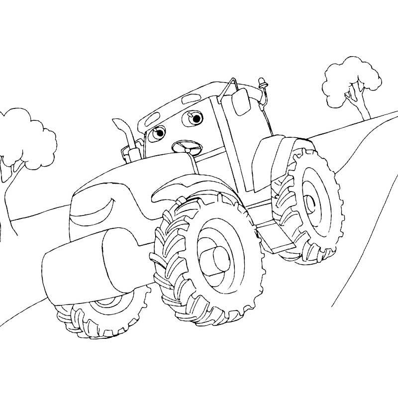 Трактор по сельской дороге