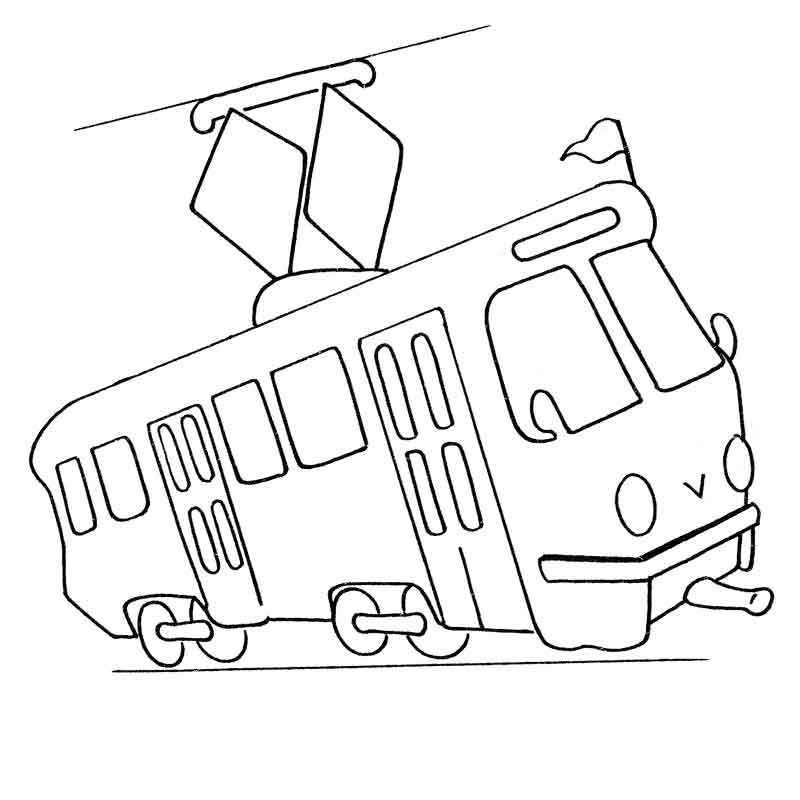 Трамвай на рельсах