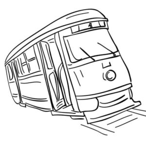 Трамвай с открытими дверями