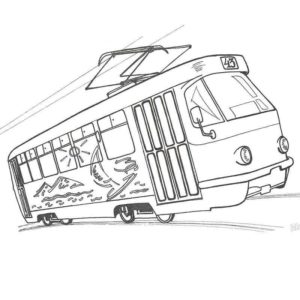 Трамвай с рисунками