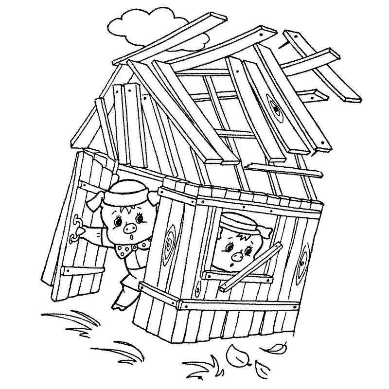 Три поросенка деревянный дом