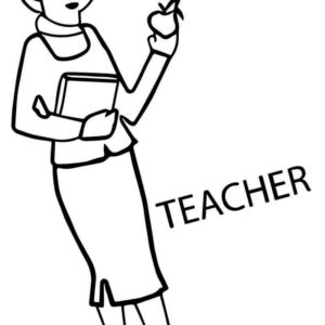 учитель с яблоком