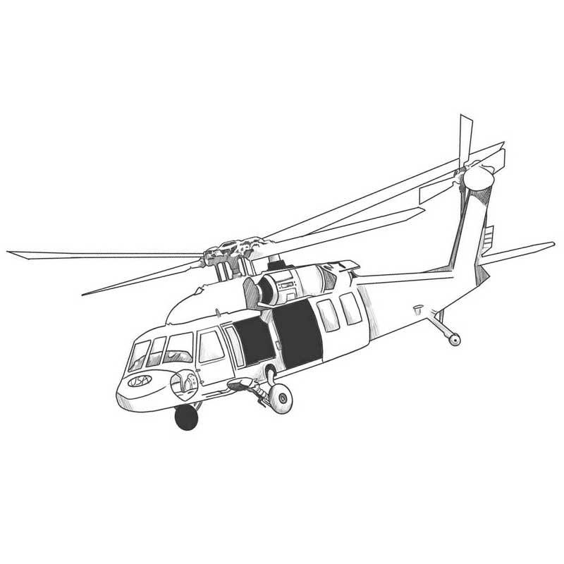 Вертолет с открытыми дверьми