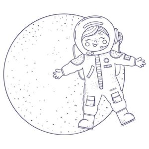 Веселая девочка в день космонавтики