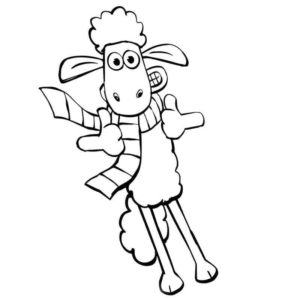 веселая овечка в шарфе