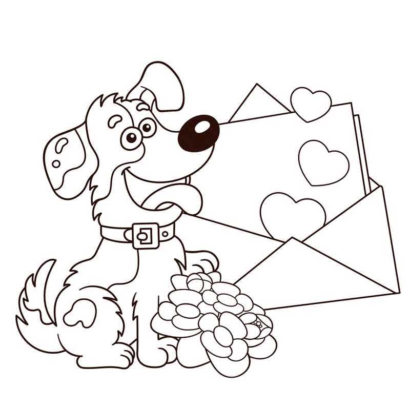 Веселая собачка с конвертом