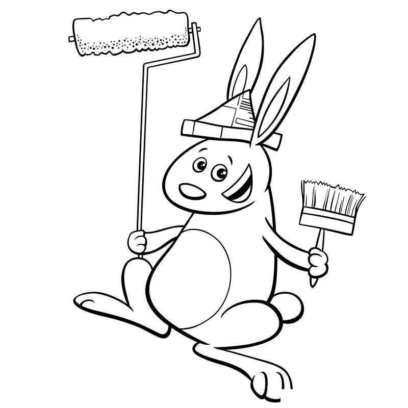 Веселый кролик маляр