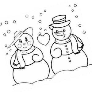 влюбленные снеговики