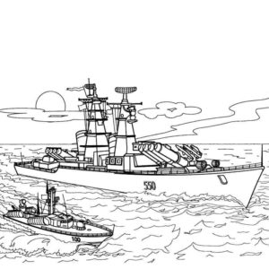 Военные корабли на задании