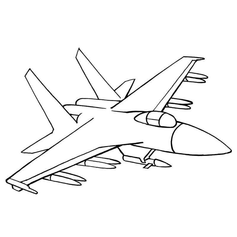 Военный самолет с ракетами