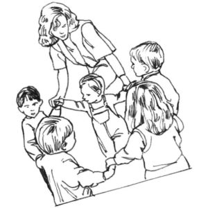 воспитатель и дети в детском саду