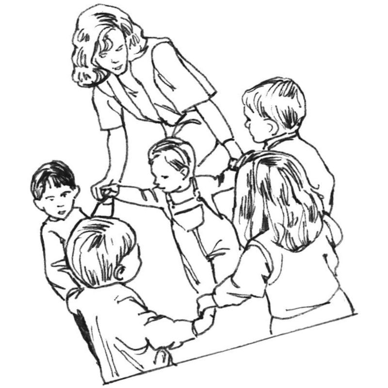 воспитатель и дети в детском саду