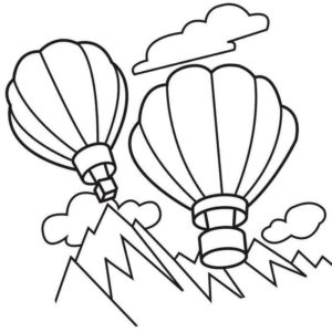 воздушные шары летают среди гор
