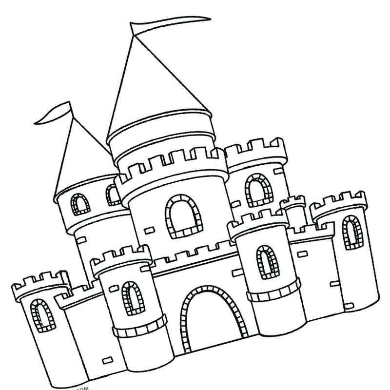 Раскраска Принцесса с замком
