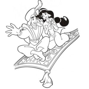 Жасмин и Алладин на волшебном ковре