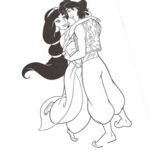 Жасмин и Алладин обнимаются