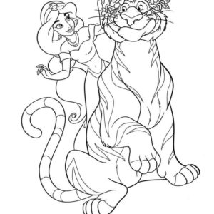 Жасмин и нарядный тигр Раджа