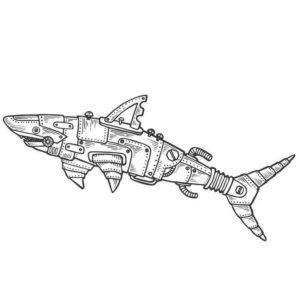 Железная акула робот