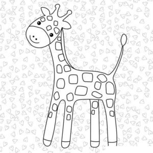 Жираф с сердечками