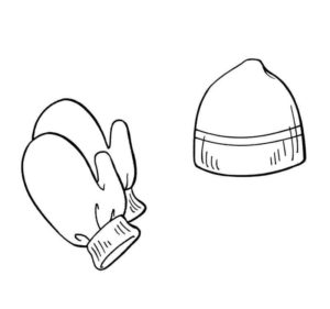 зимняя шапка и варежки