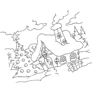 зимняя сказка домик в лесу деда мороза и снегурочки