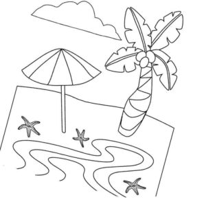 зонтик возле пальмы